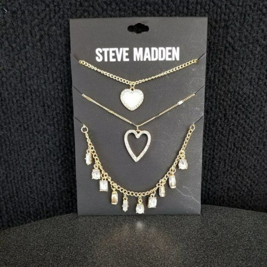 Steve Madden Set Of Three Gold Charm Necklaces Nwt